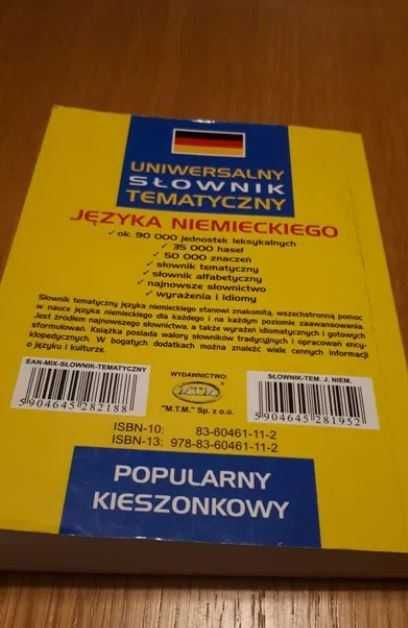 Uniwersalny słownik tematyczny języka niemieckiego kieszonkowy