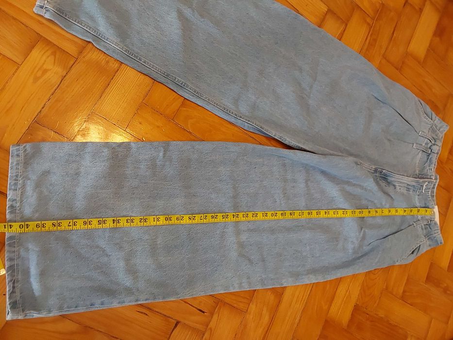 Calças Ganga Oversize Largas Azul-Claro