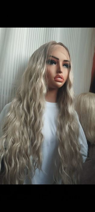 Парик система 13*6 красивый холодный блонд