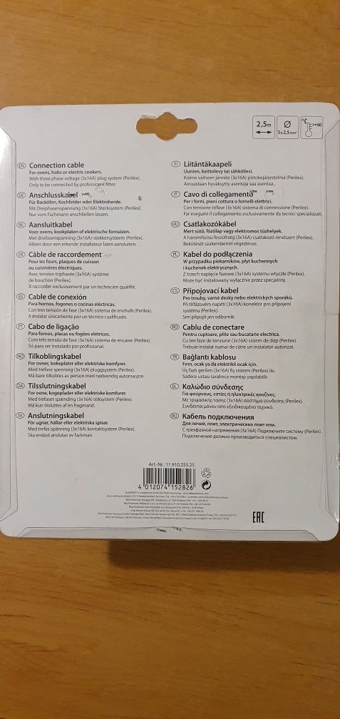 Kabel do podłączenia piekarników, płyt kuchennych i kuchenek elektrycz