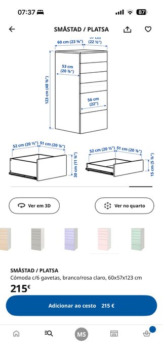 Comoda Cor de Rosa Ikea