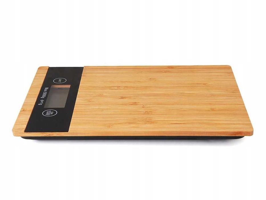 WAGA KUCHENNA TACA Bambusowa Elektroniczna LCD do 5 kg / 1 g. Tara