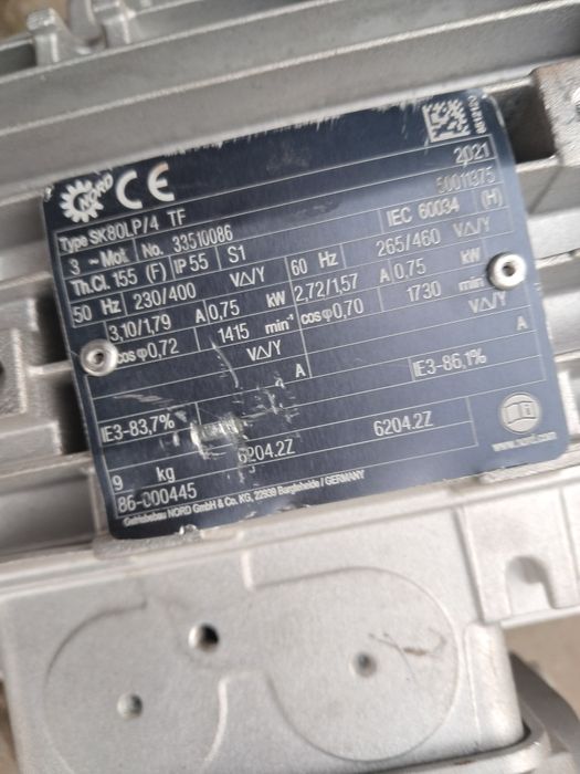 Okazja motoreduktor 0.75kw 280obr