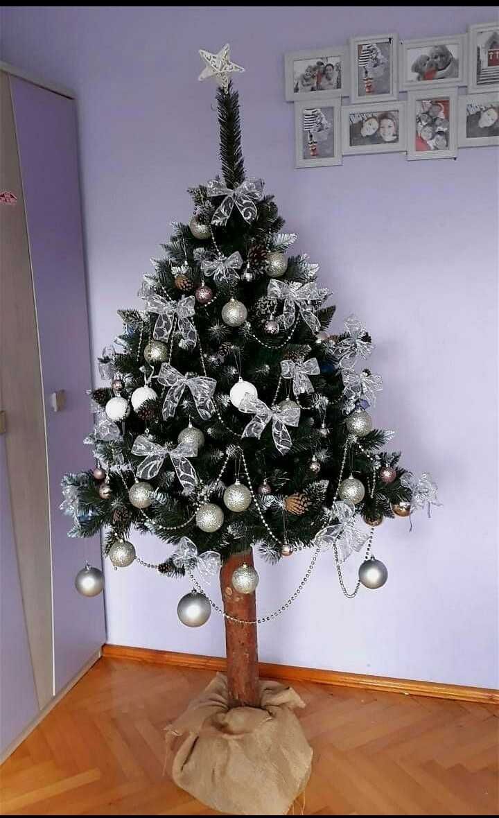 Choinka sztuczna 180cm - Sosna Diamentowa na pniu