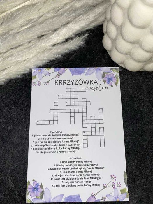 Krzyżówka weselna personalizowana
