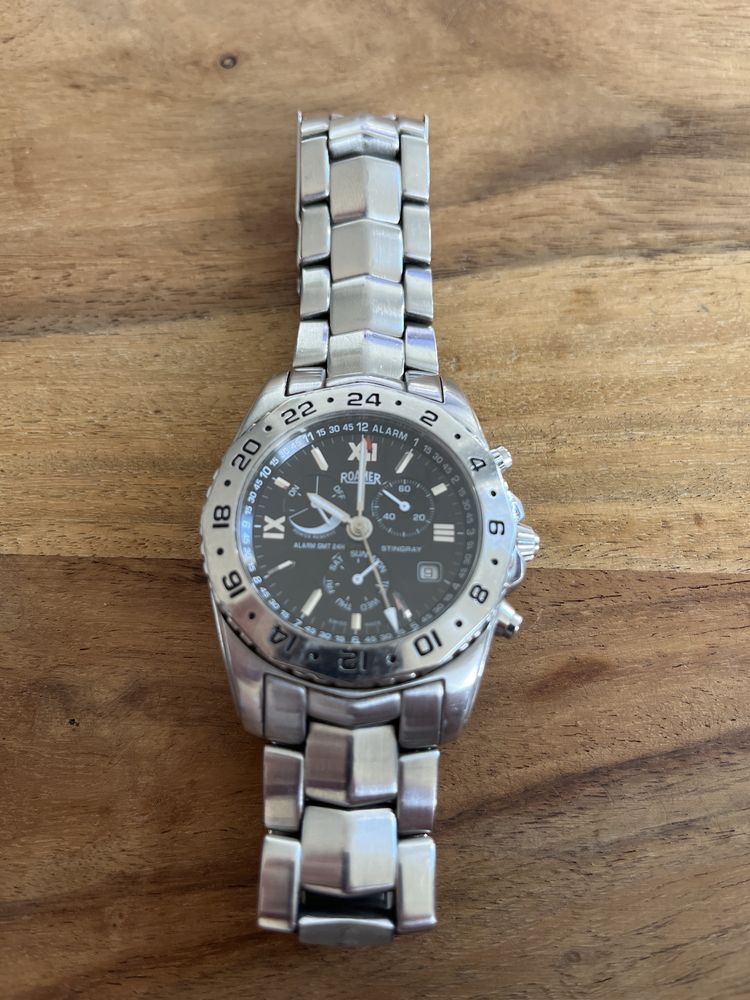 Roamer Stingray Alarm GMT Day Date All in One Męski Doskonały