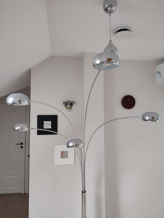 Lampa podłogowa z 5 lampkami srebrna