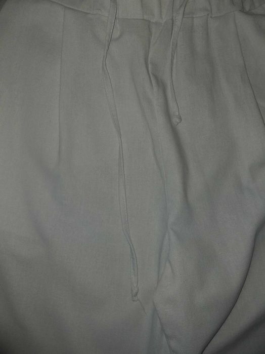 костюм льон штани жакет  білий 46-48