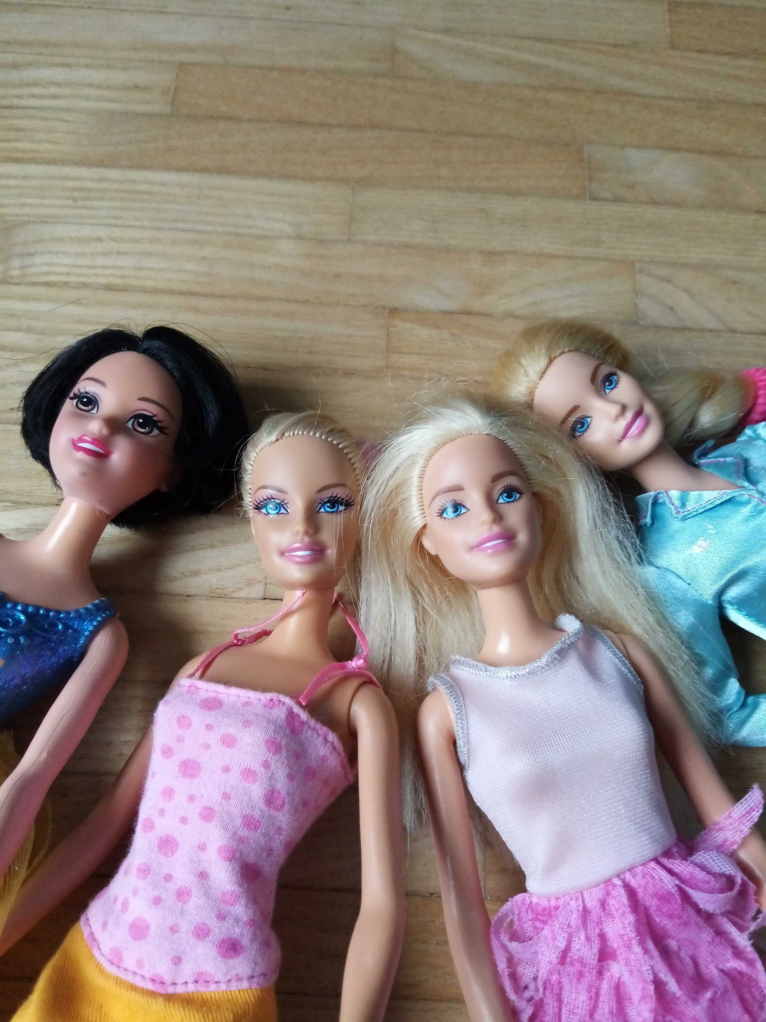 Zestaw lalek Barbie, Simba, i inne, ubranka, motor