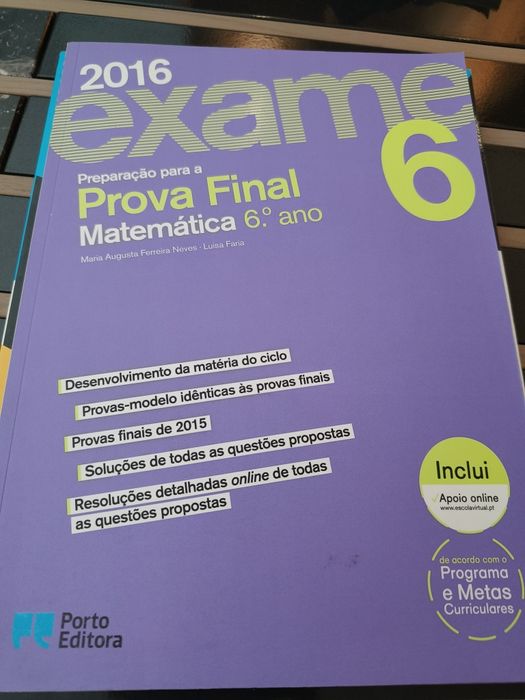 Livro escolar de matemática- 6.° ano (exames)