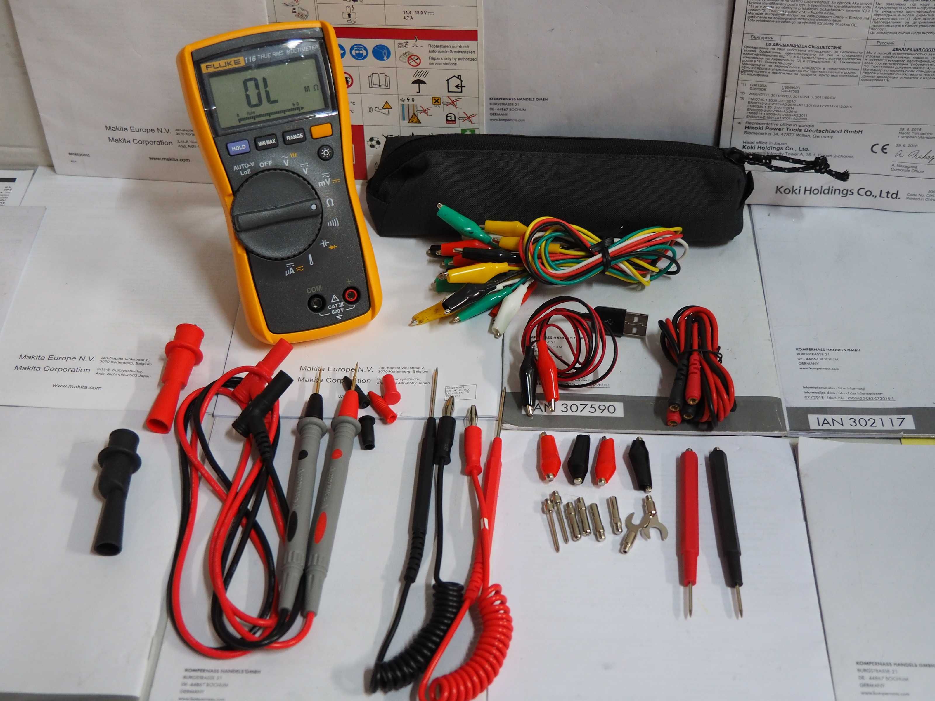 FLUKE 116 multimetr miernik elektroniczny uni tester kable flir volt