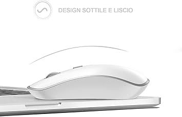 Klawiatura i Mysz Bezprzewodowa JOYACCESS, Cicha, QWERTY, Srebrna