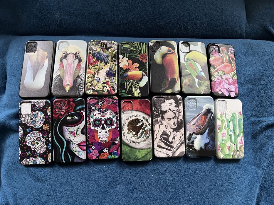 Etui, case na iPhon 11, Frida, Meksyk, ptaki