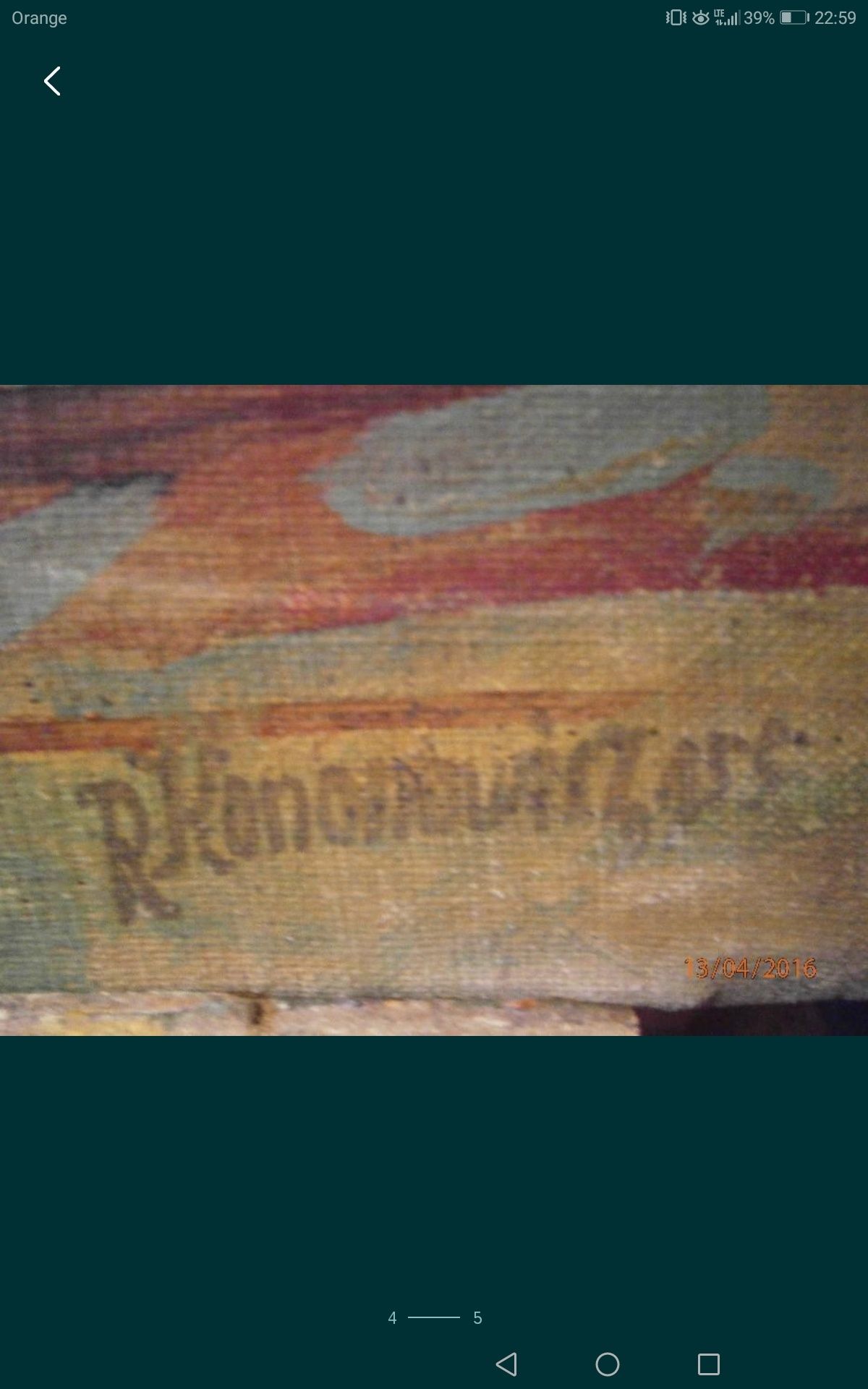 Obraz sygn. Kononowicz płótno olej wym. 55x40 cm. uszkodzozony do kons