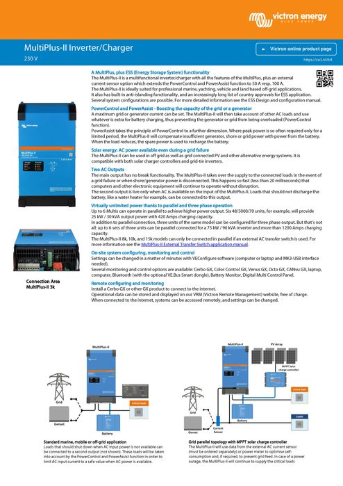 Інвертор/зарядний пристрій Victron Energy MultiPlus-II 48/3000 35-32