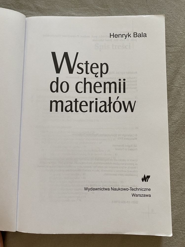 Ksiażka Wstęp do Chemii Materiałów Henryk Bala