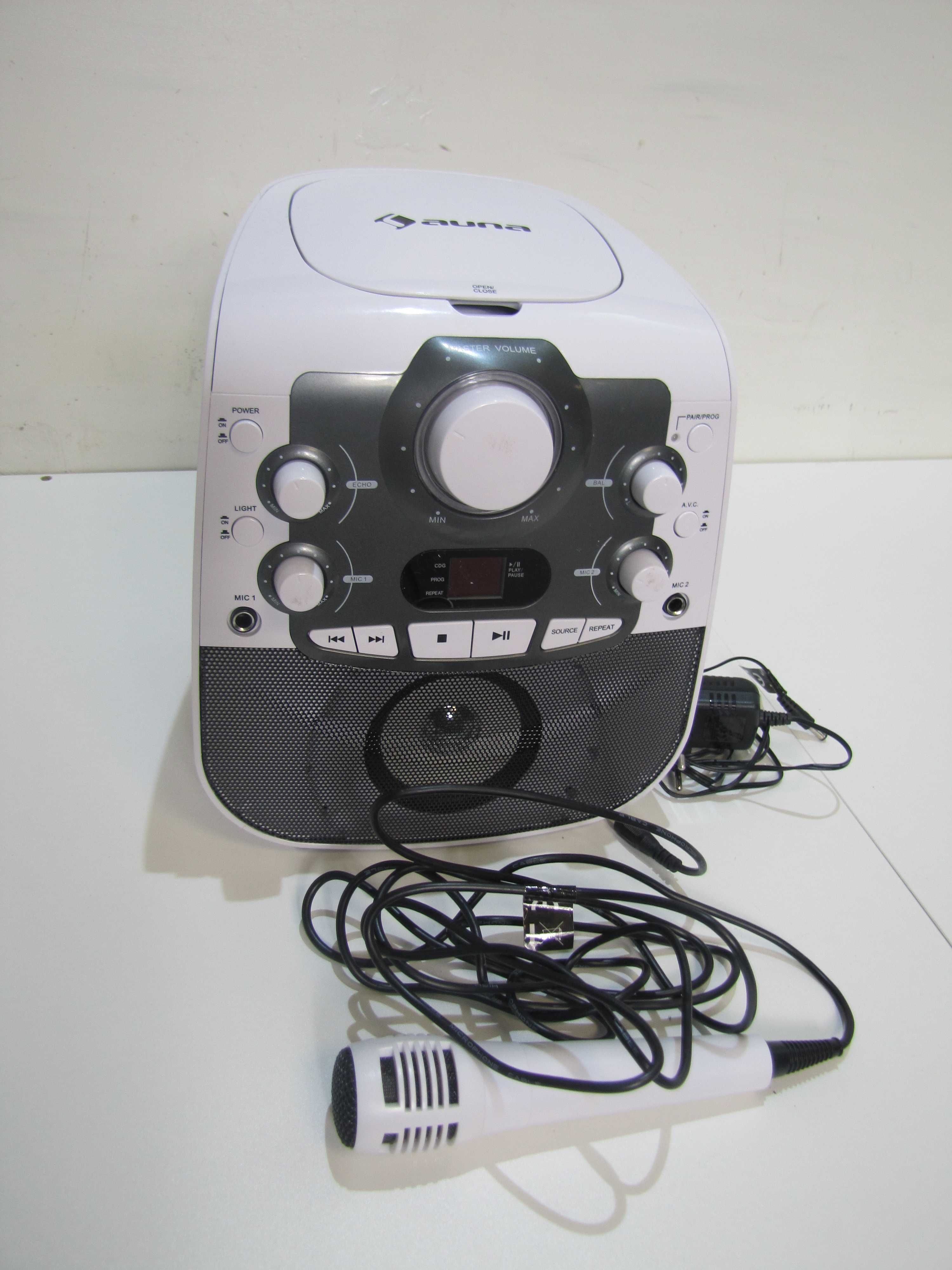 Zestaw karaoke głośnik z CD Bluetooth mikrofon LED Auna StarMaker