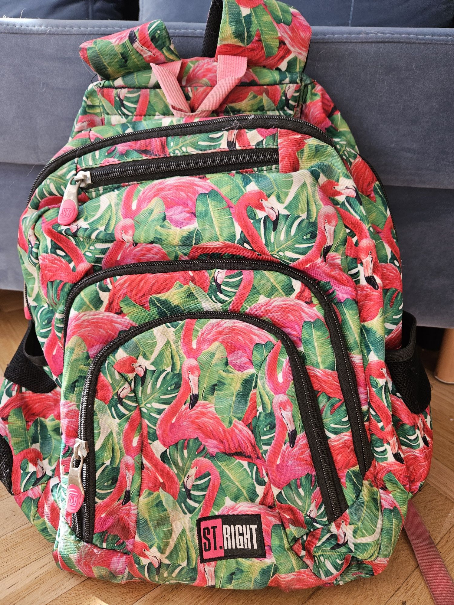 plecak szkolny worek na buty flamingi ST Right duży