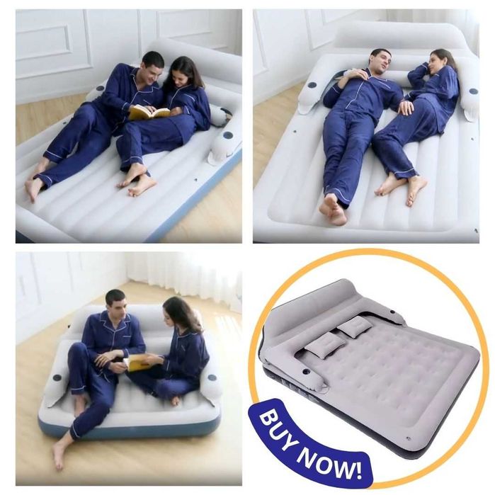 Materac dmuchany typu queen-size z oparciem