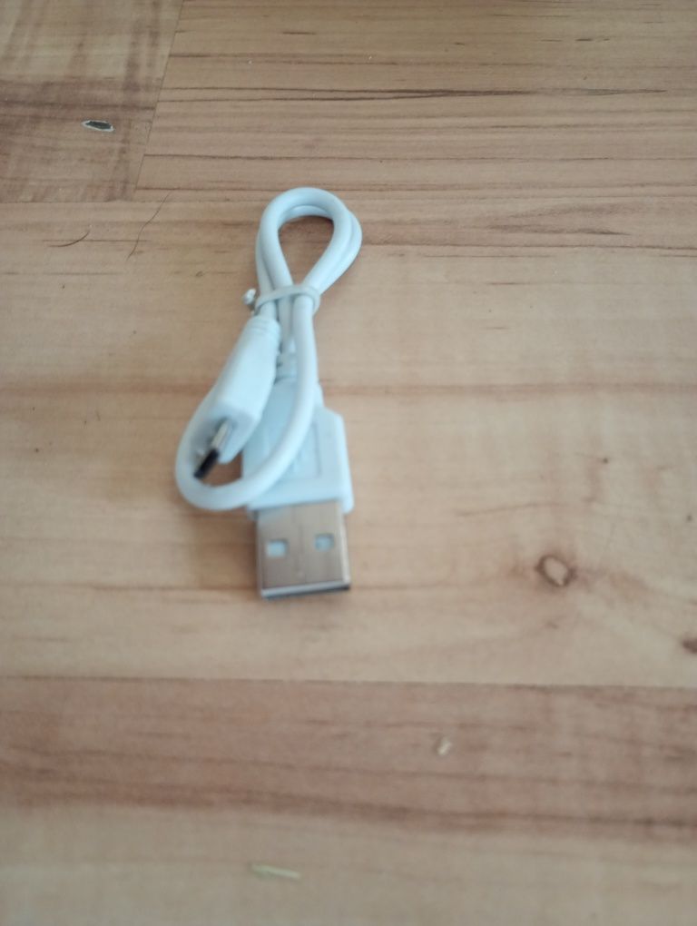 kabel, przewód USB A - USB micro, biały, 0,3m, nowy