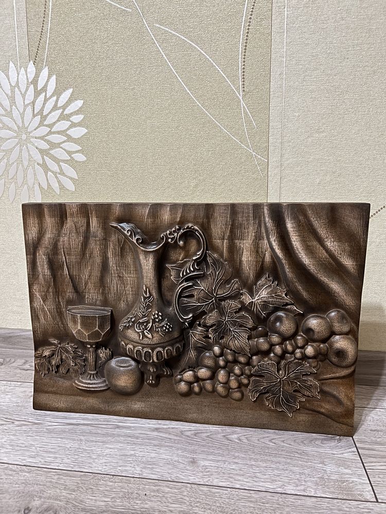 Дерев‘яне панно, натюрморт, 3D друк, 47х31,5 см