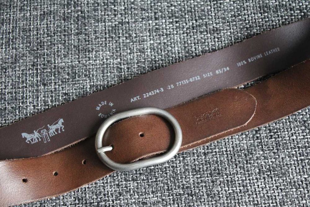 Ремінь шкіряний Levi's Оригінал Made in Romania W32-36