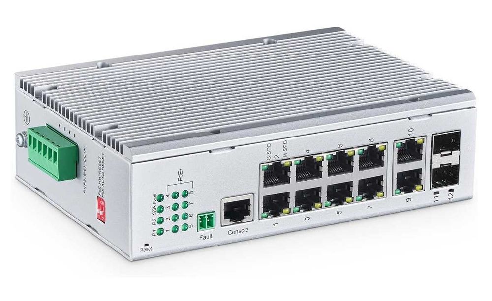 Промисловий 12-портовий повногігабітний керований Solar PoE комутатор