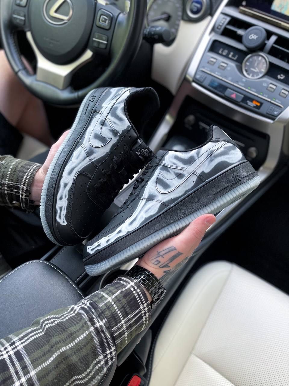 ТОП! Nike Air Force Low Skeleton QS black 41 42 43 44 45
