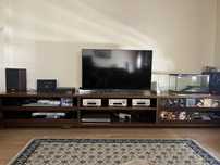Movel Tv madeira escura