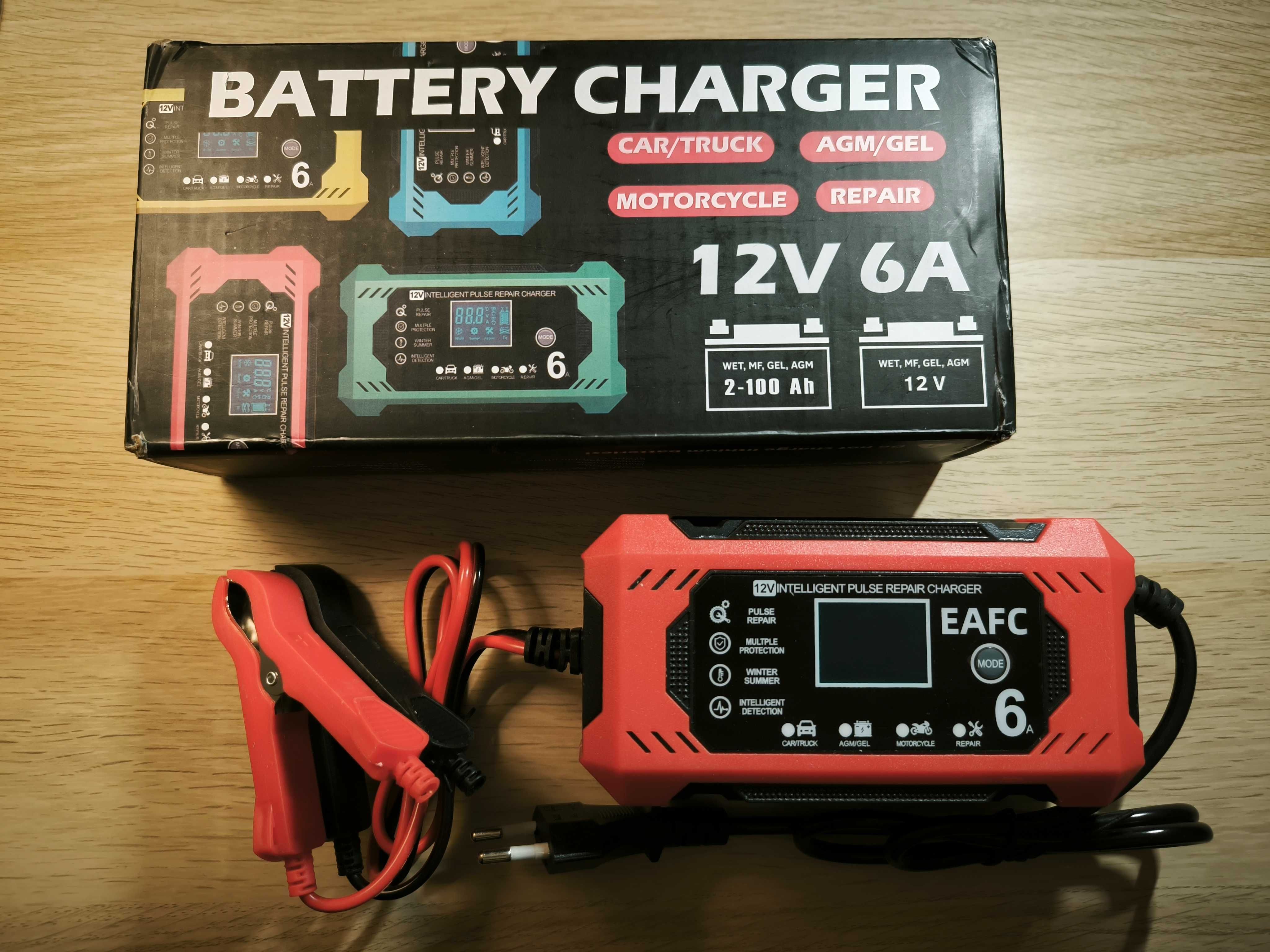 Carregador / Reparador de bateria automóvel e moto, Novo