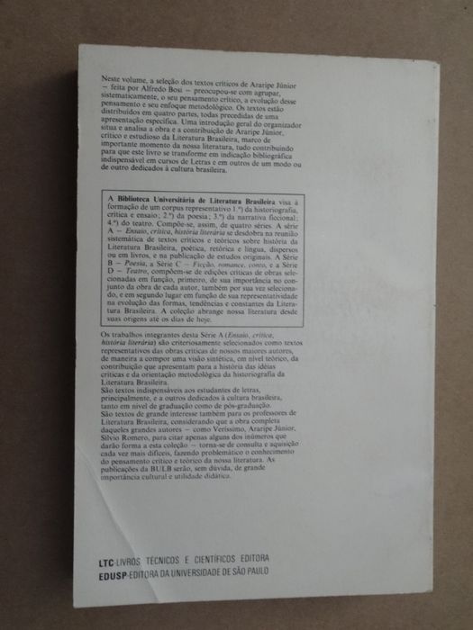 Araripe Júnior - Teoria, Crítica e História Literária Alfredo Bosi