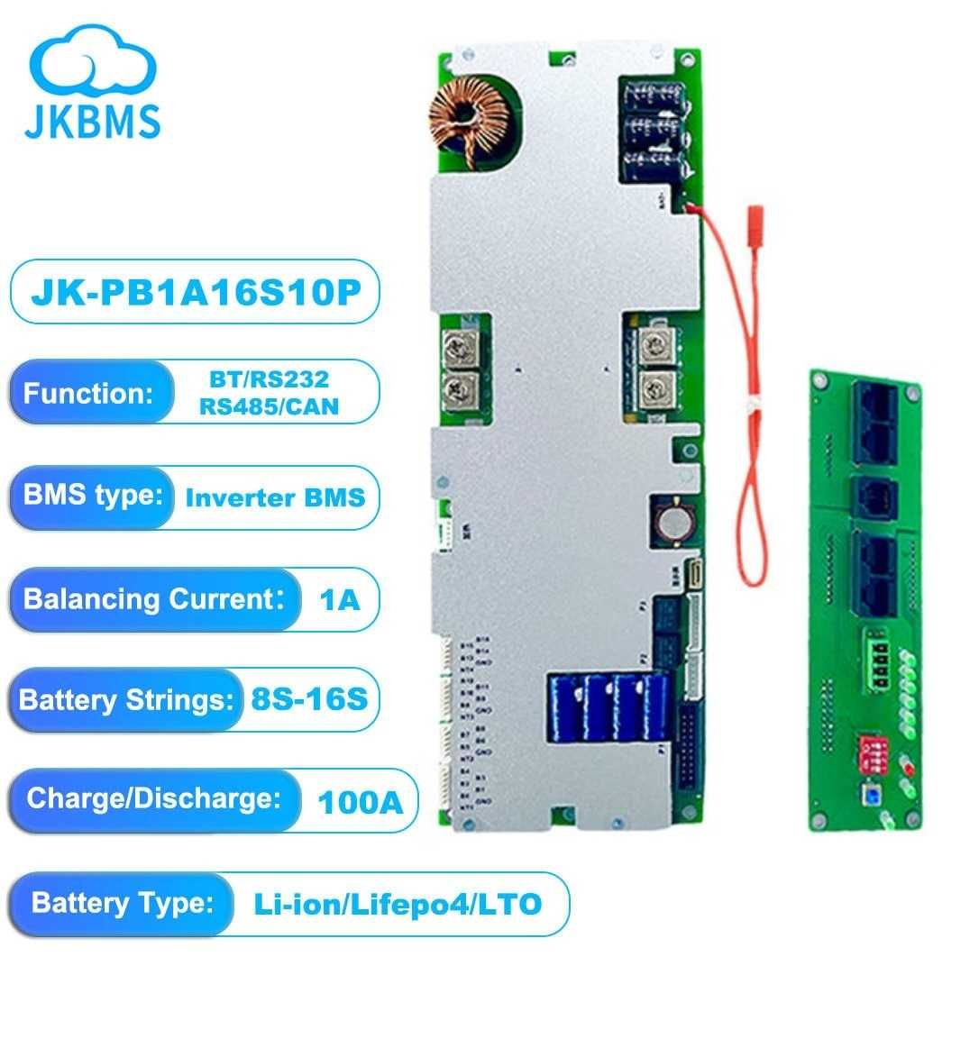 Inverter JK BMS 100-150-200А 8S-16S PB1A16S10P PB2A16S15P PB2A16S20P