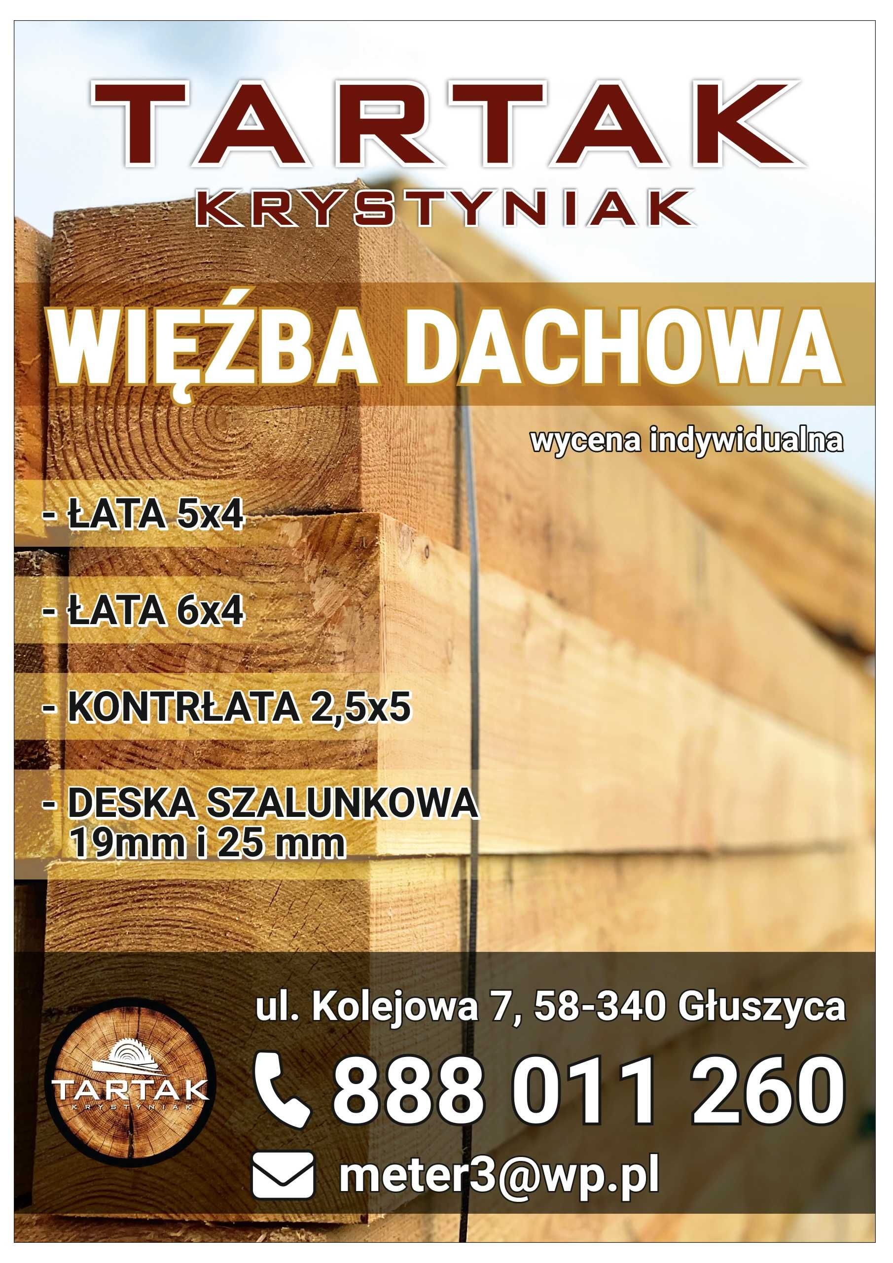 Łata 6x4 długosc 3m wiezba tarcica kantowka