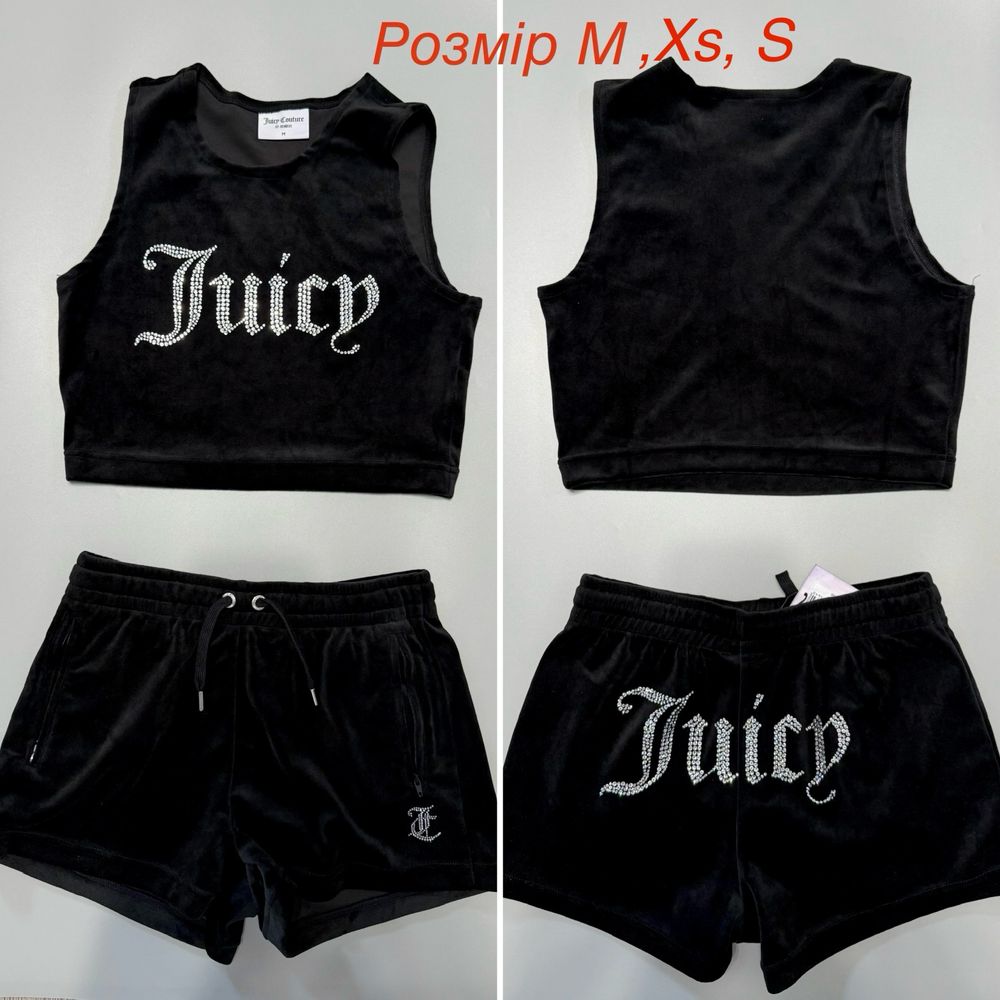 Велюрові костюми Juicy Couture топ + шорти оригінал розміри Xs, S, M
