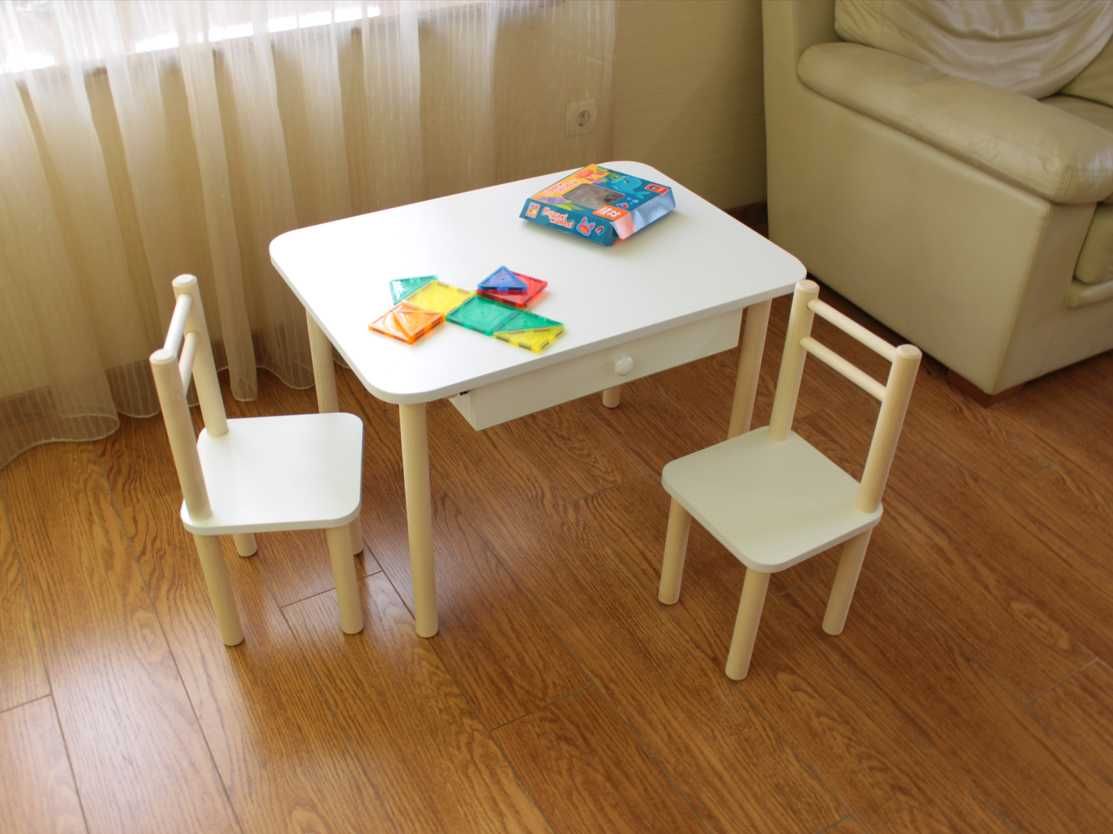 Столик дитячий лдсп стільчики кріселка новий білий від виробника