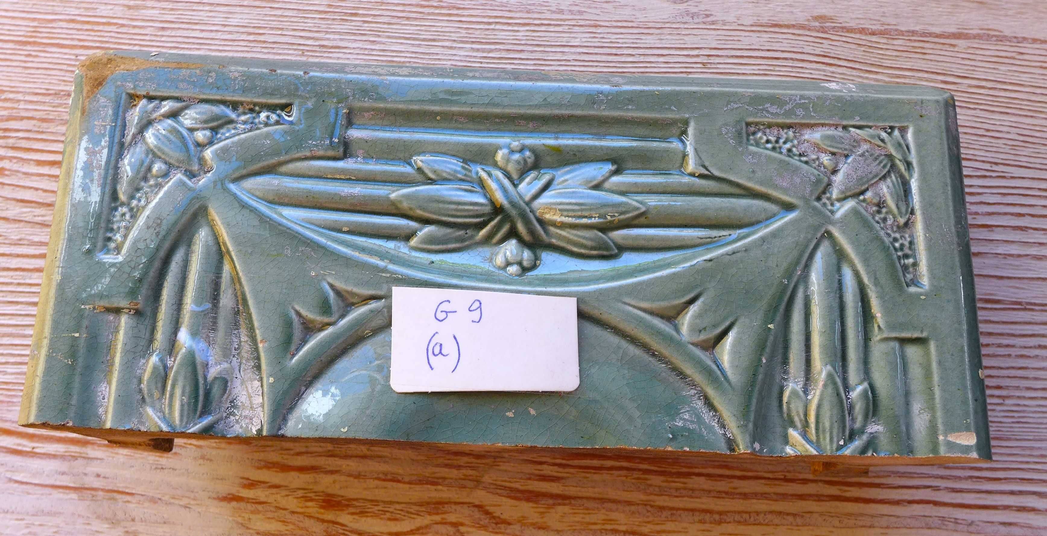 Fragment kafel piecowy kafelek Jugendstil Art Deco Art Nouveau 1900r.