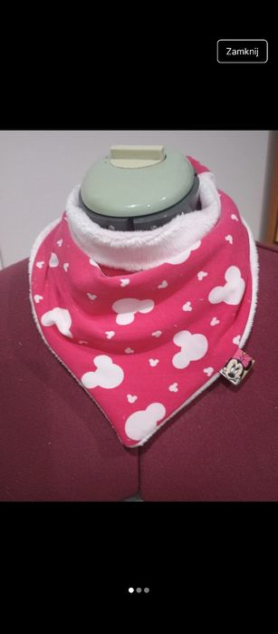 Chusteczka pod szyję szalik wiązany różowy