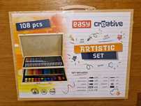 Zestaw artystyczny Easy Creative 108 elementów kredki farbki flamastry