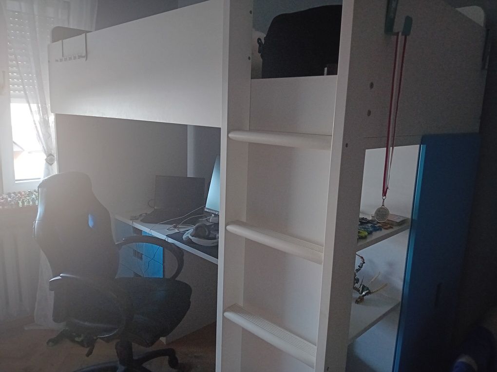 Okazja  łóżko piętrowe z biurkiem IKEA