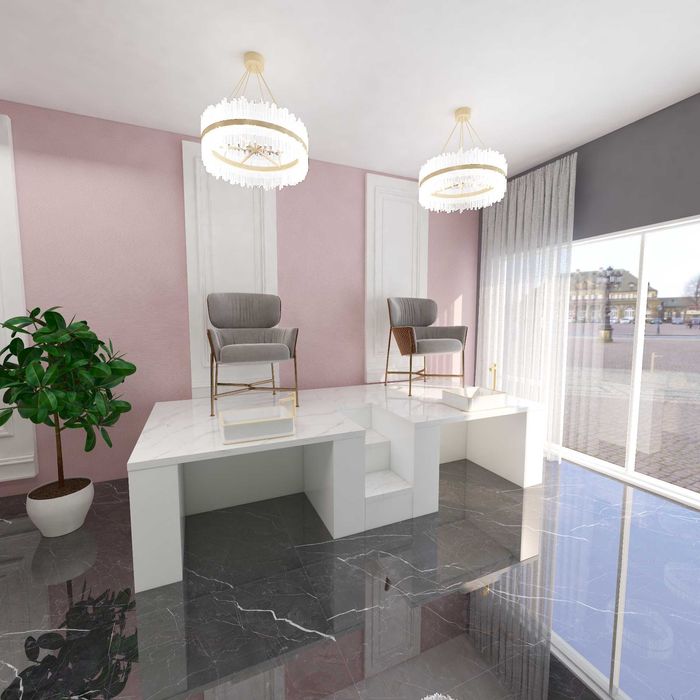 Podwójny Podest do Pedicure Wysoki Sofia ze schodkami