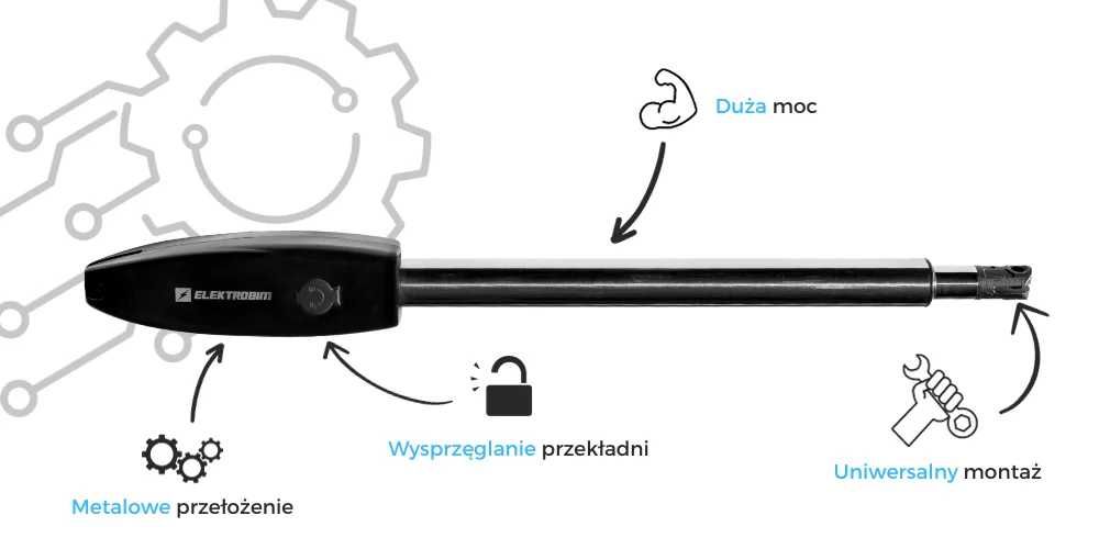 Napęd do bramy dwuskrzydłowej Elektrobim ETM-02 3.5m 350kg