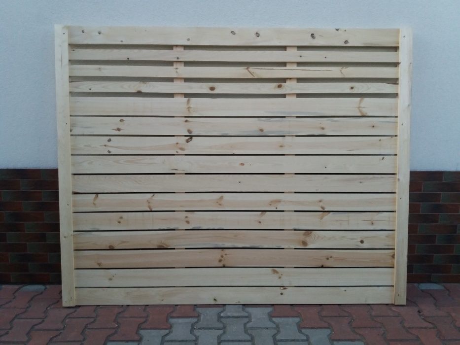 Płot Panele przęsła ogrodzeniowe lamelowe drewniane BARDZO SOLIDNIE