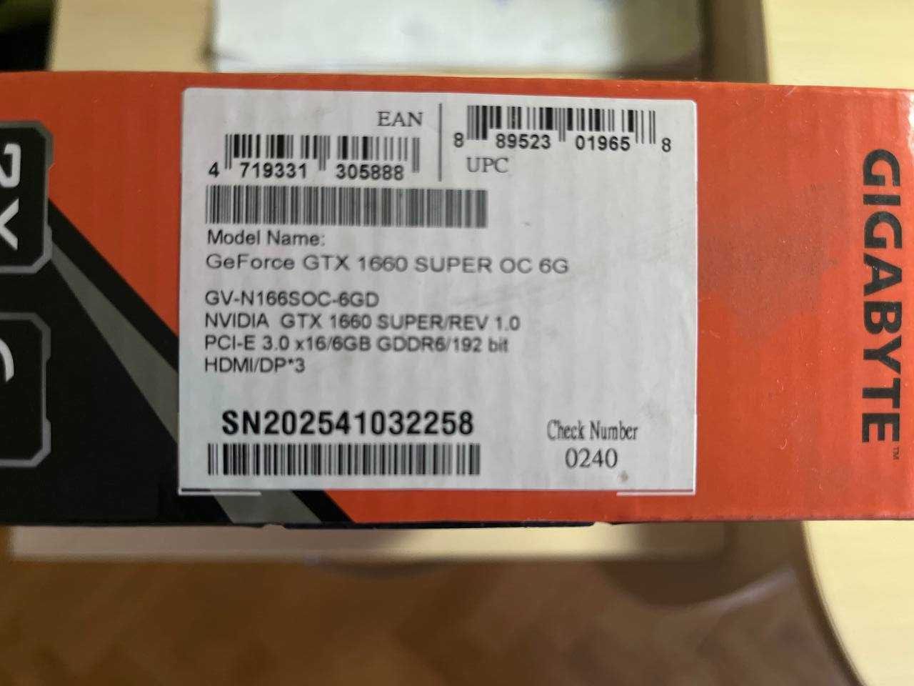 Відеокарта Gigabyte 1660 Super OC