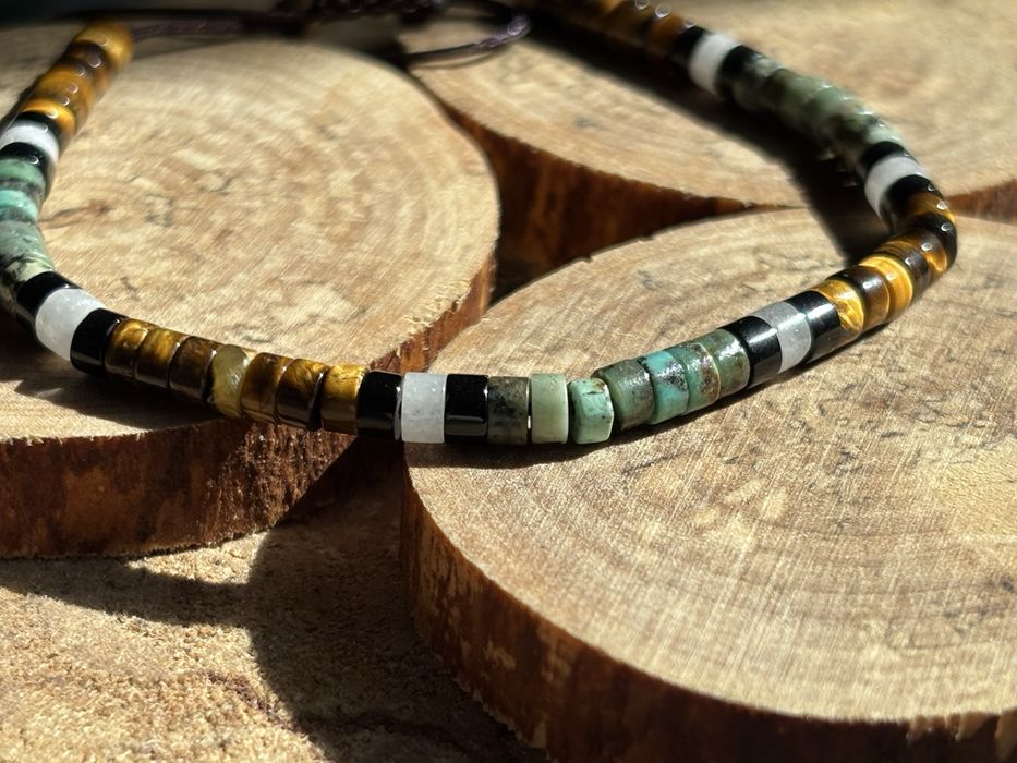 Tiger eye bransoletka kamien naturalny turkus afrykanski