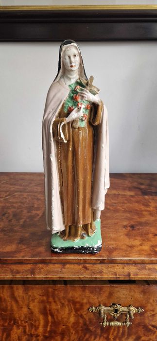 Figura rzeźba sakralna Św. Teresa dewocjonalia antyk