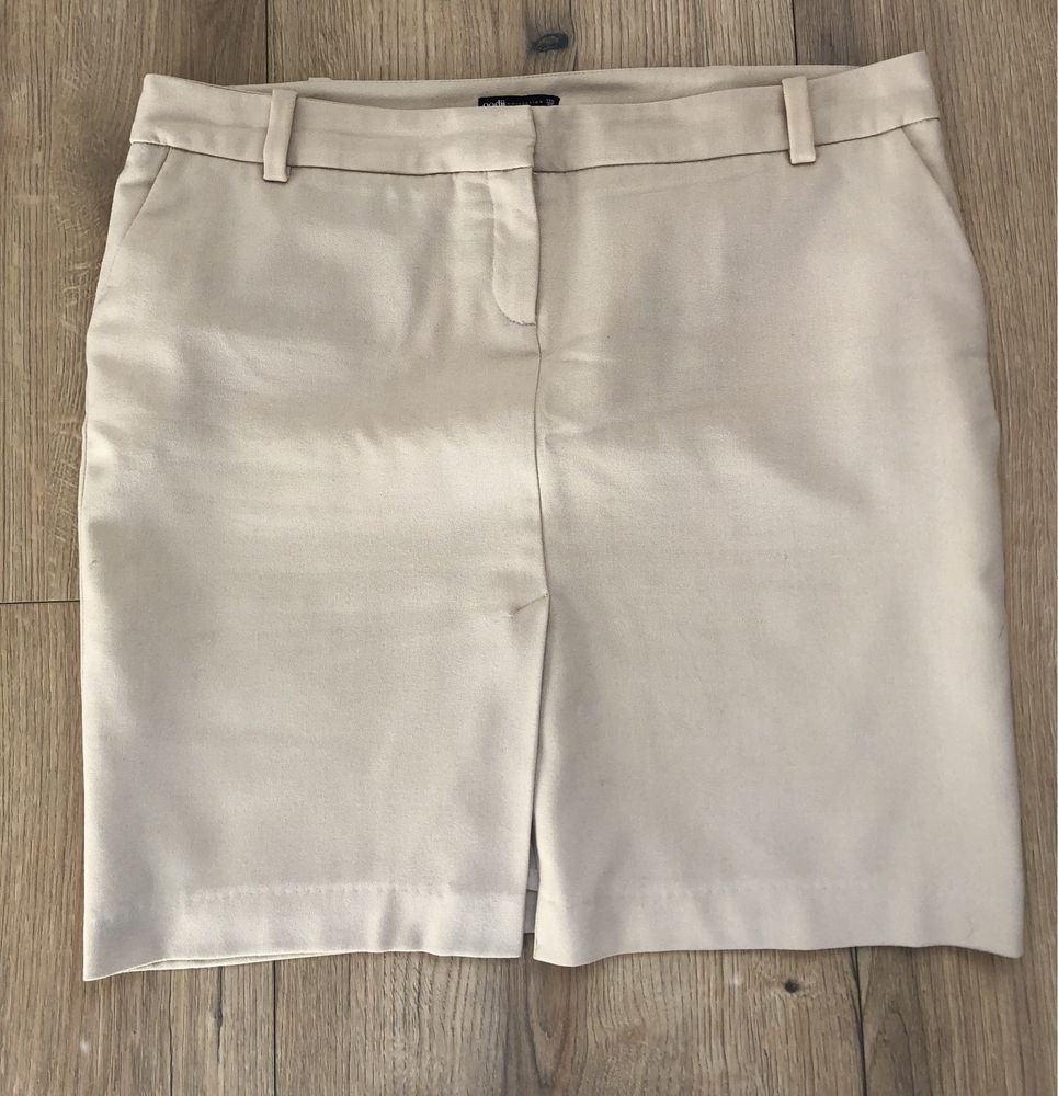 Spódnica damska mini beżowa 46 XXXL Oodji kieszenie
