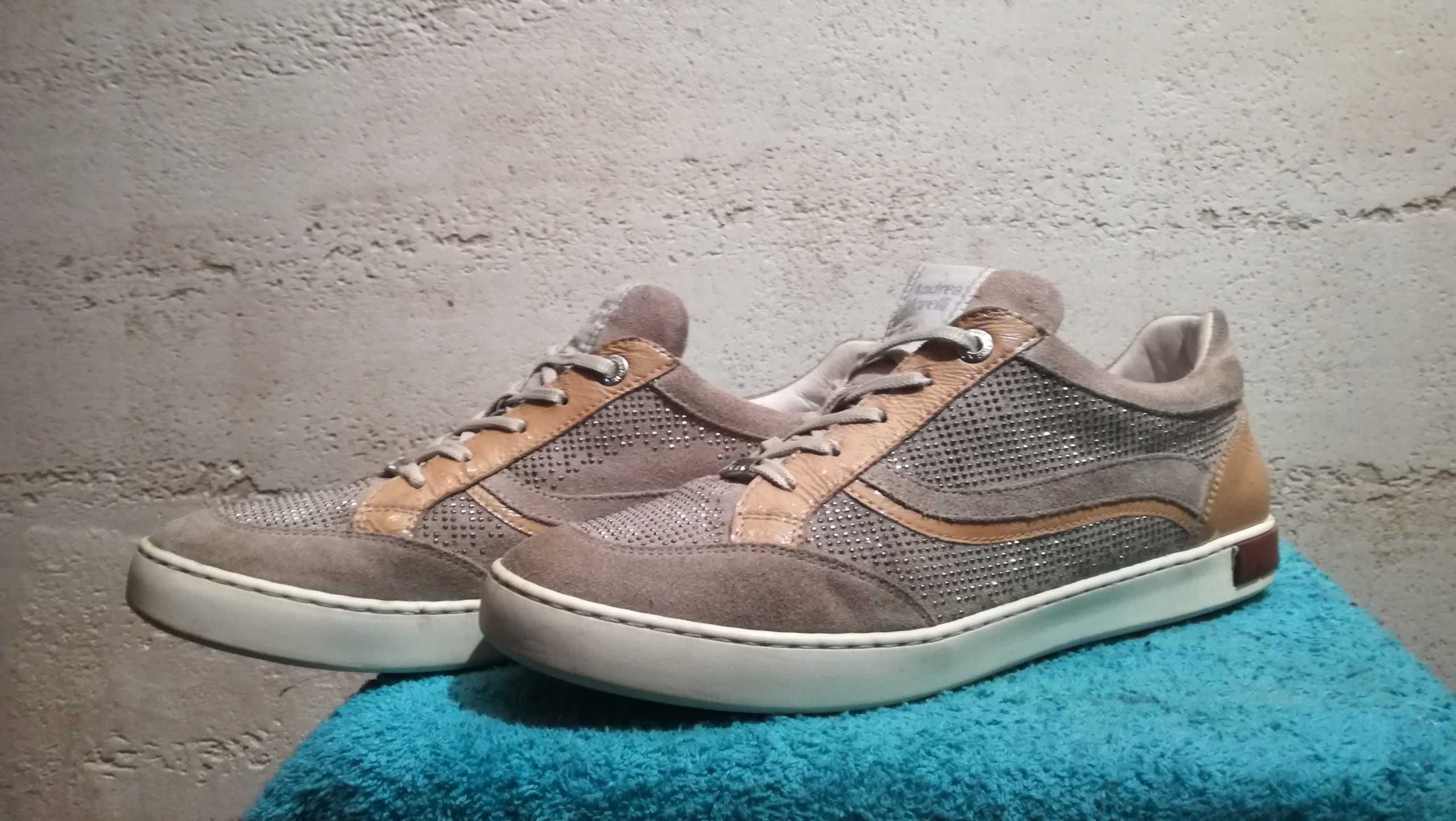 Damskie sneakersy ANDREA MORELLI r.40 skóra stan bardzo dobry