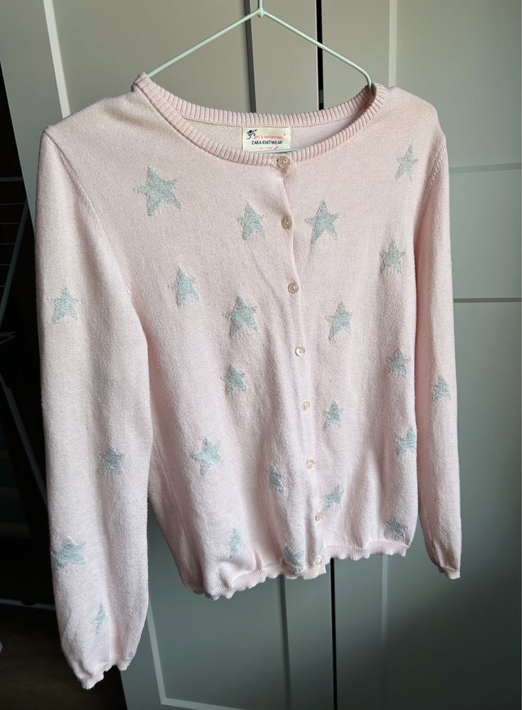 Różowy sweter z gwiazdkami Zara 164 cm