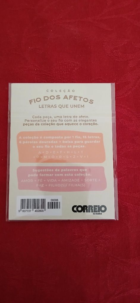 Letra L, da coleção Fio dos Afetos, nova