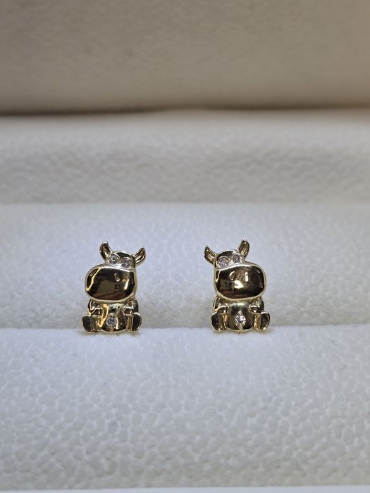 Дитячі сережки з натуральними діамантами. Детские